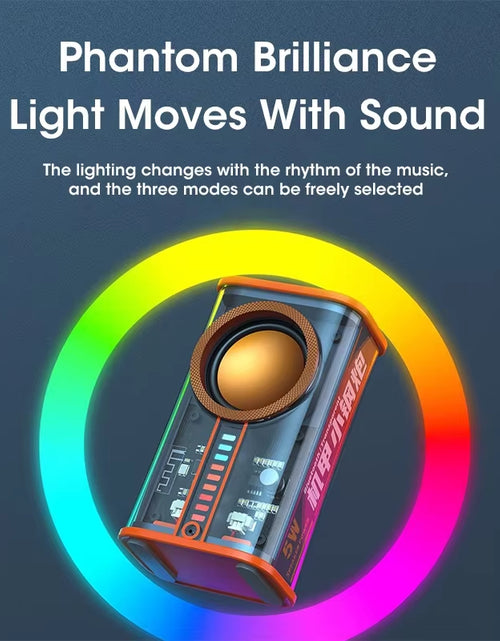 Load image into Gallery viewer, Transparent Cyberpunk Wireless Bluetooth Speaker Sound Light Rhythm Subwoofer TWS Stereo Music Center Hands-Free Call
