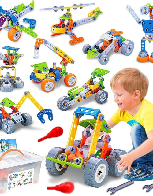 Load image into Gallery viewer, 10 in 1 STEM Toys for 5 6 7 8+ Year Old Boy Birthday Gifts Building Toys for Kids Ages 4-8 5-7 6-8 Educational Stem Activities Robot Toy for Boys 4-6 4-7 Build and Play Construction Set Creative Games
