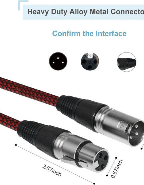 Load image into Gallery viewer, XLR Cable 100Ft Male to Female, Microphone XLR Cable 3 Pin Nylon Braided Balanced XLR Cable Mic DMX Cable Patch Cords with Oxygen-Free Copper Conductors
