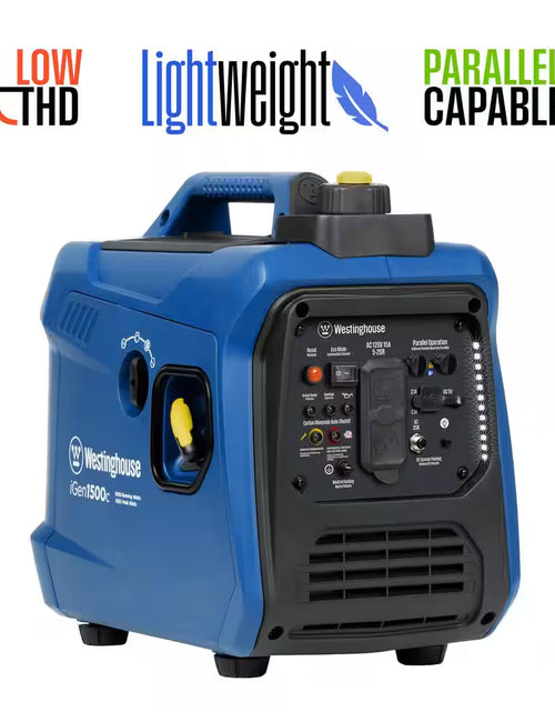 Load image into Gallery viewer, 1,500-Watt Gas Powered Portable Inverter Generator with Recoil Start and Quiet Technology
