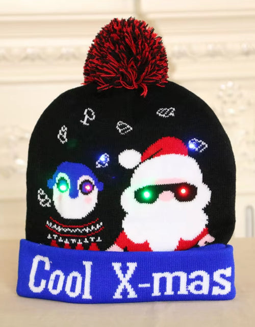 Load image into Gallery viewer, New Style! LED Christmas Hat Beanie Light up Illuminate Warm Hat 48 Patterns New Year Snowman Sweater Hat Christmas Decorations
