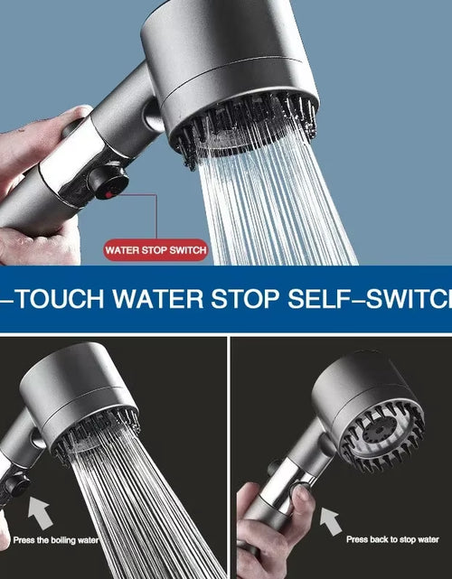 Load image into Gallery viewer, High Pressurized Filter Shower Head 3-Mode Adjustable Spray with Massage Brush Rain Faucet Bathroom Accessories
