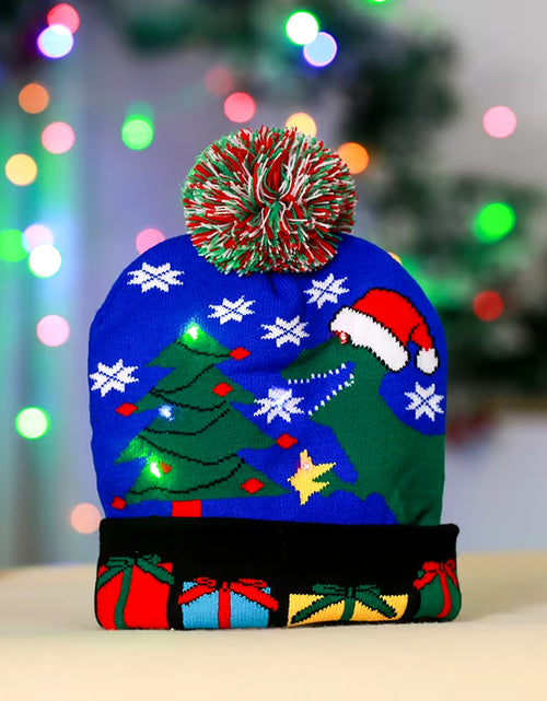 Load image into Gallery viewer, New Style! LED Christmas Hat Beanie Light up Illuminate Warm Hat 48 Patterns New Year Snowman Sweater Hat Christmas Decorations
