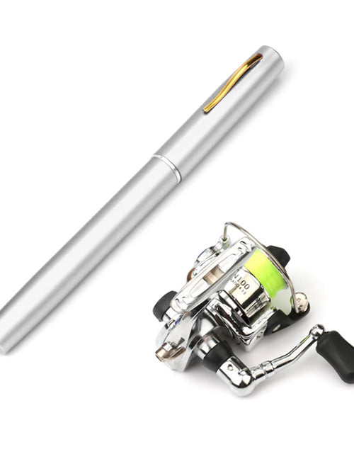 Load image into Gallery viewer, 1 Set Telescopic Mini Portable Pocket Pen Casting Fishing Rod Carbon Reel Aluminum Alloy Spinning Ultralight Feeder Fish Pole
