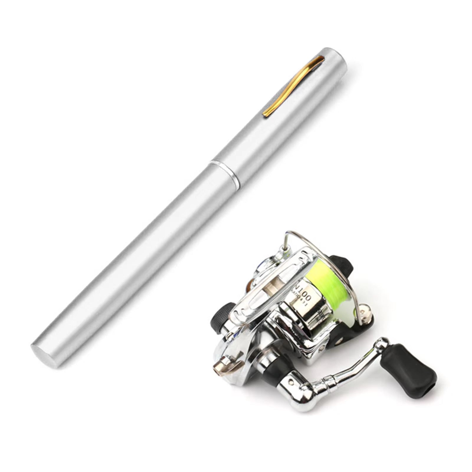 1 Set Telescopic Mini Portable Pocket Pen Casting Fishing Rod Carbon Reel Aluminum Alloy Spinning Ultralight Feeder Fish Pole