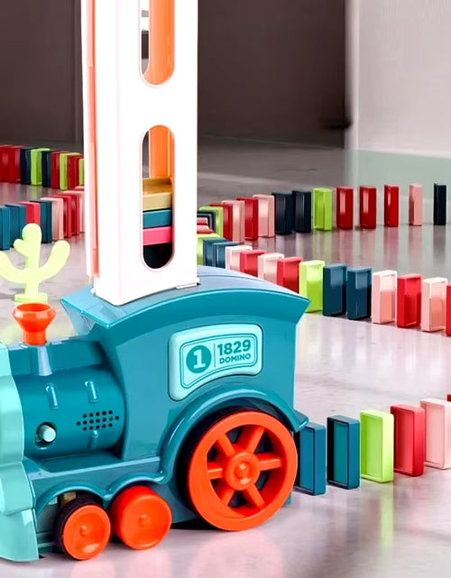 Load image into Gallery viewer, Domino Children&#39;S Puzzle Building Blocks Automatically Put Small Train Chain Reaction Mechanism
