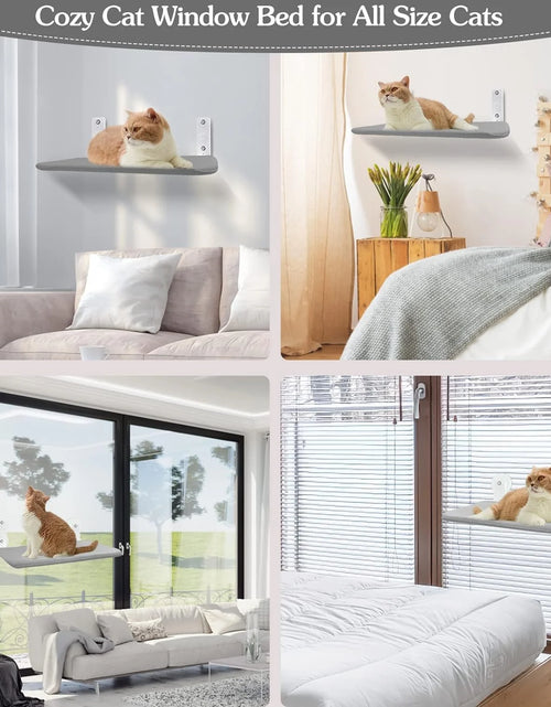 Load image into Gallery viewer, Cat Window Perch,  Kitten Hammock &amp; Shelf for Wall ,Foldable Pet Beds for Indoor Cat, Gray
