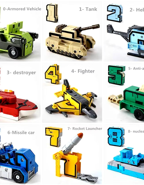 Load image into Gallery viewer, Assembling Building Blocks Educational Toys Action Figure Transformation Number Robot Deformation Robot Toy for Children
