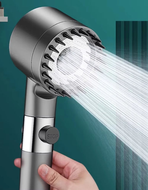 Load image into Gallery viewer, High Pressurized Filter Shower Head 3-Mode Adjustable Spray with Massage Brush Rain Faucet Bathroom Accessories
