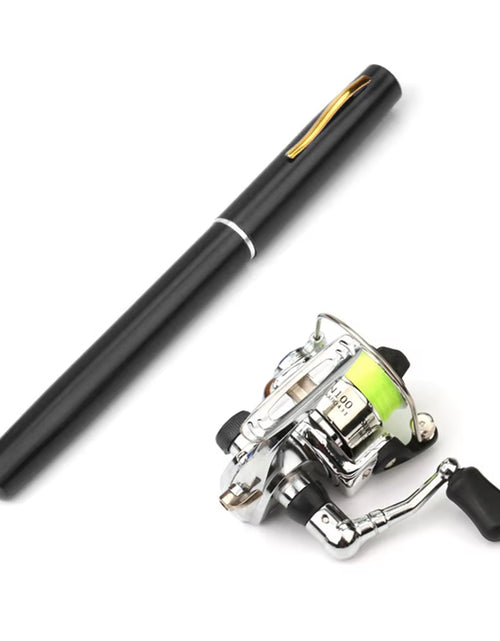 Load image into Gallery viewer, 1 Set Telescopic Mini Portable Pocket Pen Casting Fishing Rod Carbon Reel Aluminum Alloy Spinning Ultralight Feeder Fish Pole
