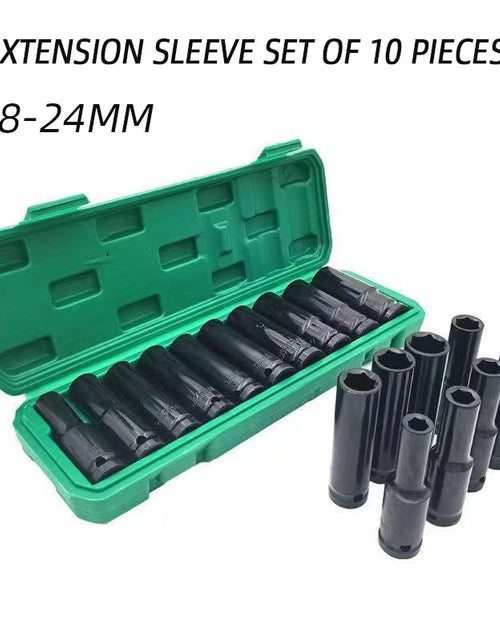 Load image into Gallery viewer, 10Pcs of Extended Socket Head Electric Socket Set Telescopic Socket Head Automotive Maintenance Tool Hexagonal Extension
