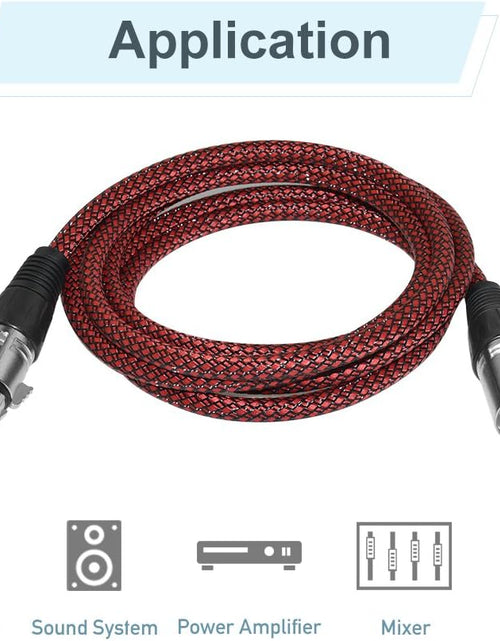 Load image into Gallery viewer, XLR Cable 100Ft Male to Female, Microphone XLR Cable 3 Pin Nylon Braided Balanced XLR Cable Mic DMX Cable Patch Cords with Oxygen-Free Copper Conductors
