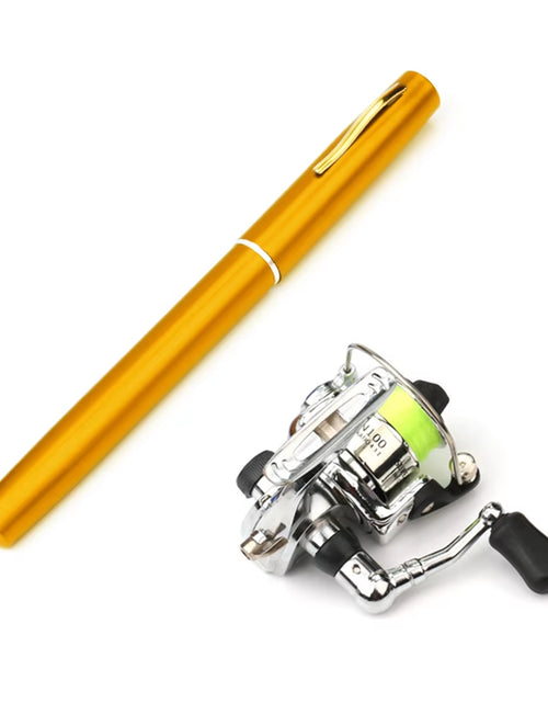 Load image into Gallery viewer, 1 Set Telescopic Mini Portable Pocket Pen Casting Fishing Rod Carbon Reel Aluminum Alloy Spinning Ultralight Feeder Fish Pole
