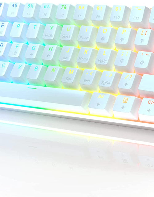 Load image into Gallery viewer, GK61 Mechanical Gaming Keyboard - 61 Keys Multi Color RGB Illuminated LED Backlit Wired Programmable for Pc/Mac Gamer (Gateron Optical Brown, White)
