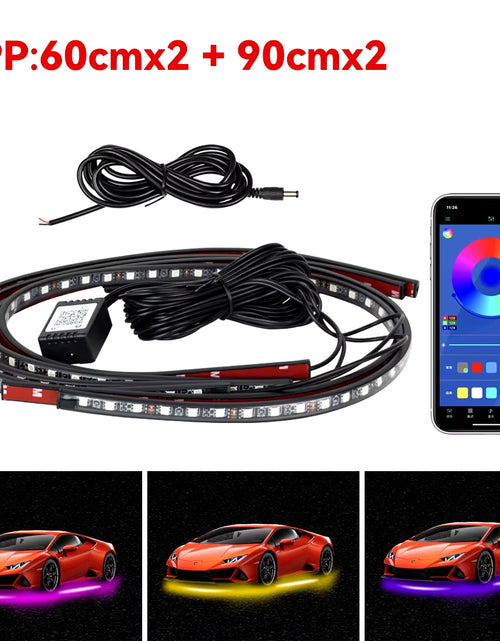 Load image into Gallery viewer, Car Underbody Light Decorative Lamp Neon LED RGB Car Underglow Bottom Light Remote/App Control Flexible Waterproof LED Strip
